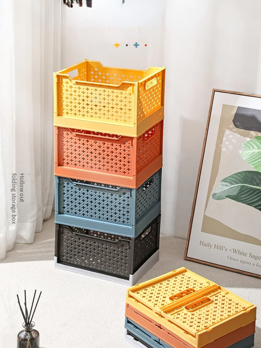 

zq Storage Box Folding Box Storage Clothes Plastic Storage Box Household Folding Storage Box