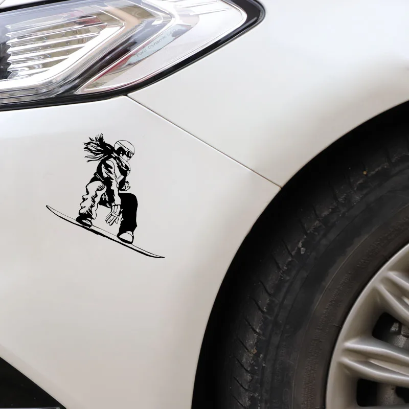 

Car Sticker Fun Ski Girl Extreme Sports PVC Waterproof Sun Protection Black/Silver 15.4cm * 16.2cm
