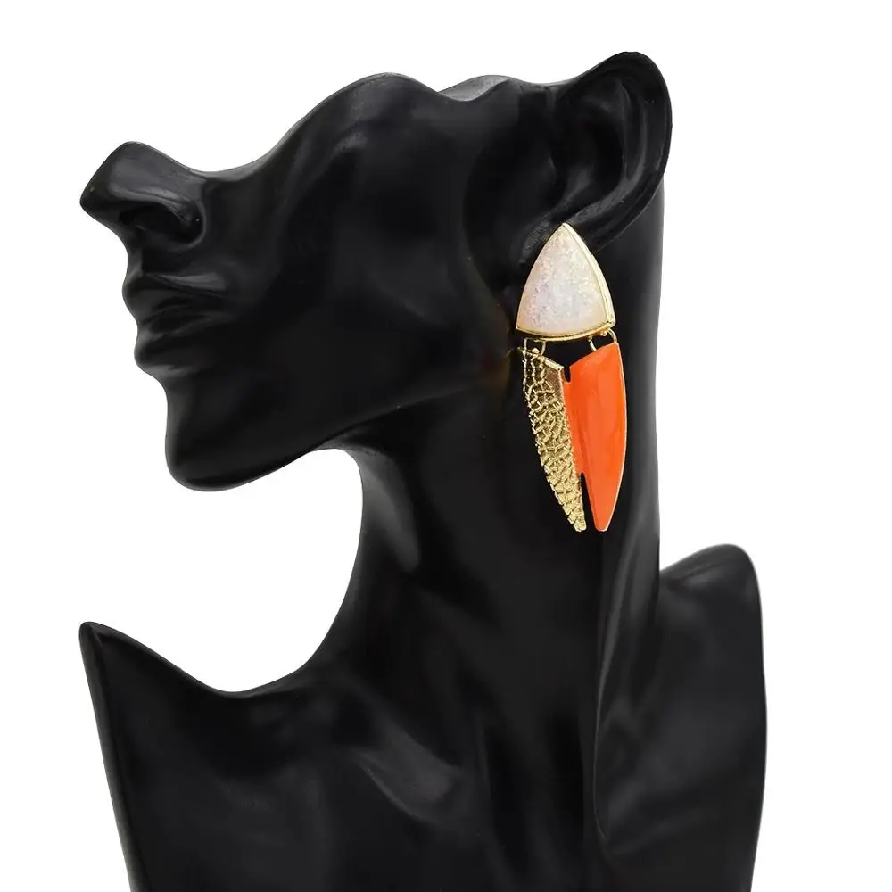 

Fashion Brand Earing Colorful Triangle Geometric Earrings Stud Earrings For Women Crystal Pearl Earrings Fashion Jewelry