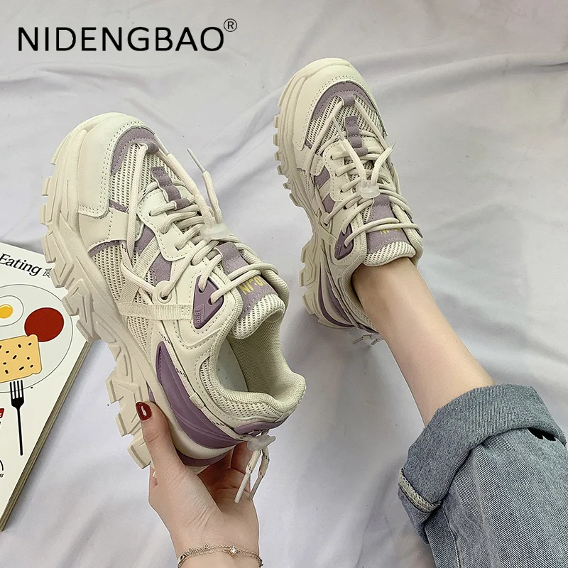 Women Chunky Sneakers Summer Fashion Mesh Breathable Outdoor Walking Jogging Running Platform Sports Shoes Female Trainers