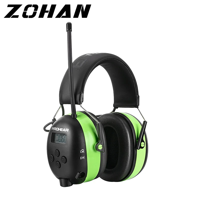 ZOHAN литиевая батарея Bluetooth и радио AM/FM Безопасная электронная съемка ушные наушники NRR 25 дБ Защита слуха ушные защитники Тактический протектор для кошения