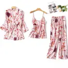 Пикантный халат-кимоно для сна, Женский хлопковый Атласный халат, повседневное интимное белье, ночная рубашка с цветочным принтом, ночная рубашка, пижамы
