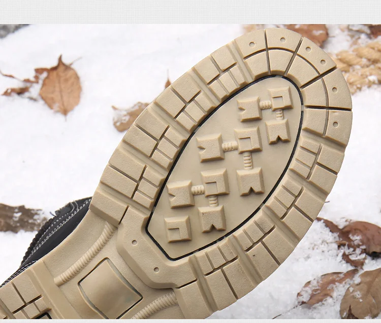 Men Snow Boots With Fur Winter Warm Outdoor Shoes Mens Sneakers Non-slip Rubber Ankle Boots Waterproof Botas De Hombre Warm Shoe