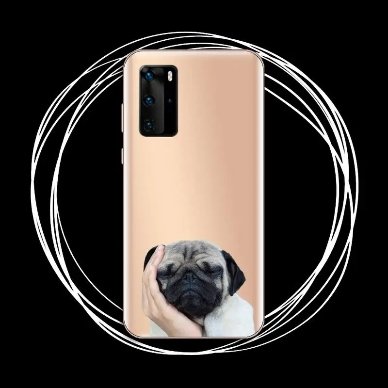 

Cute funny animal bulldog art Phone Case Transparent for Huawei P honor 8 10i 20 30 40 smart 2019