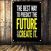 the best way to predict the future is to create it motivational workout posters fitness banners wall art flags gym wall decor