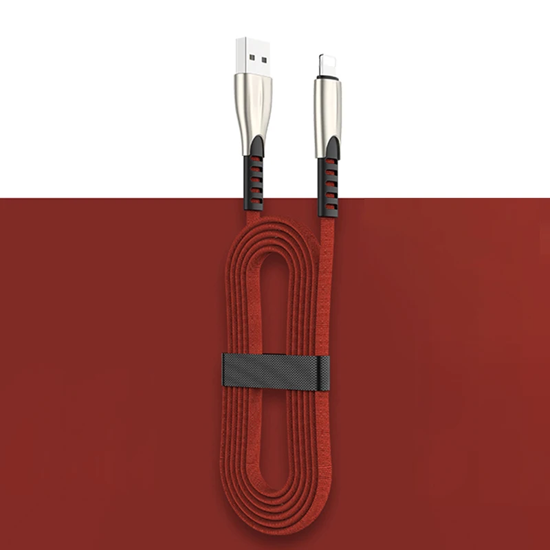 Красный Для iPhone XS Max XR X 8, 7, 6, 6S 5S iPad USB кабель 3A, ВЫСОКАЯ ЧЁТКОСТЬ, быстро заряжающийся мобильный телефонный кабель с разъемом 8 Pin, Зарядное устройство длинный шнур 0,5 м/1 м/2 м/3 м - Цвет: Красный