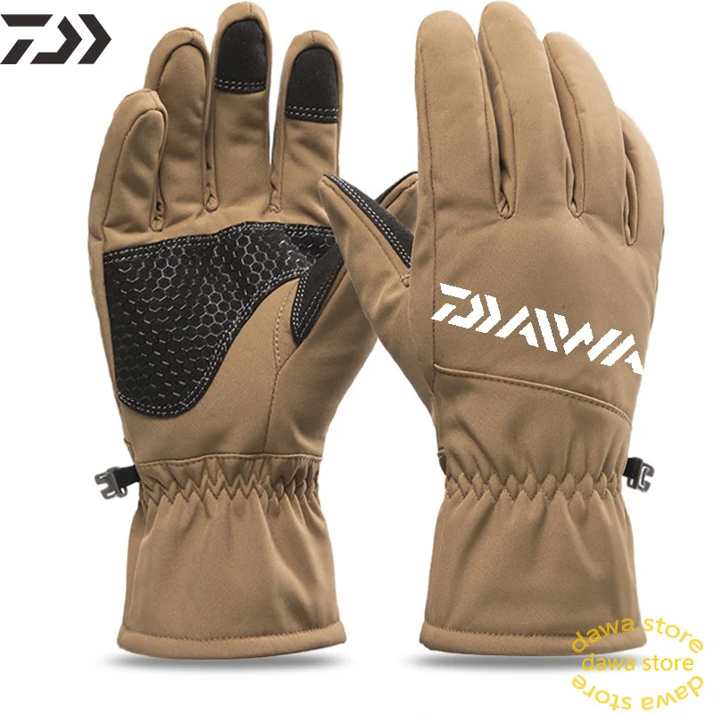 Толстые теплые зимние мужские перчатки с открытыми пальцами для рыбалки и игры в