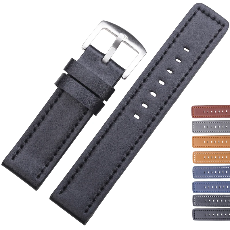 18 мм 20 ремешок для часов винтажный браслет из коровьей кожи разноцветный серый с