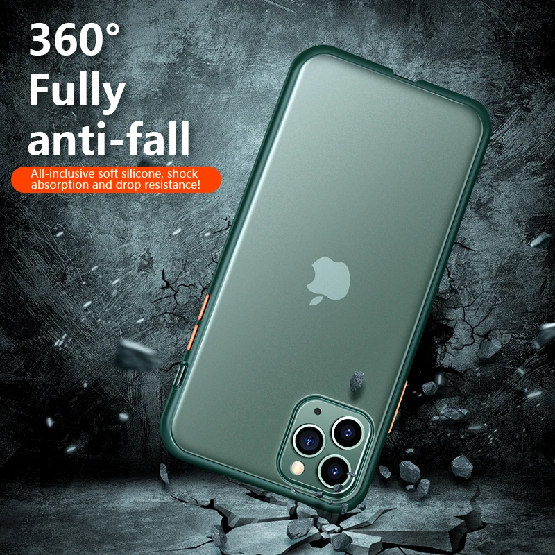 

DataRoad Luxury Frosted Transparent Phone Cases For iPhone 11 Pro Max Half Anti Fingerprints Back Cover For iPhone 11 MAX XR