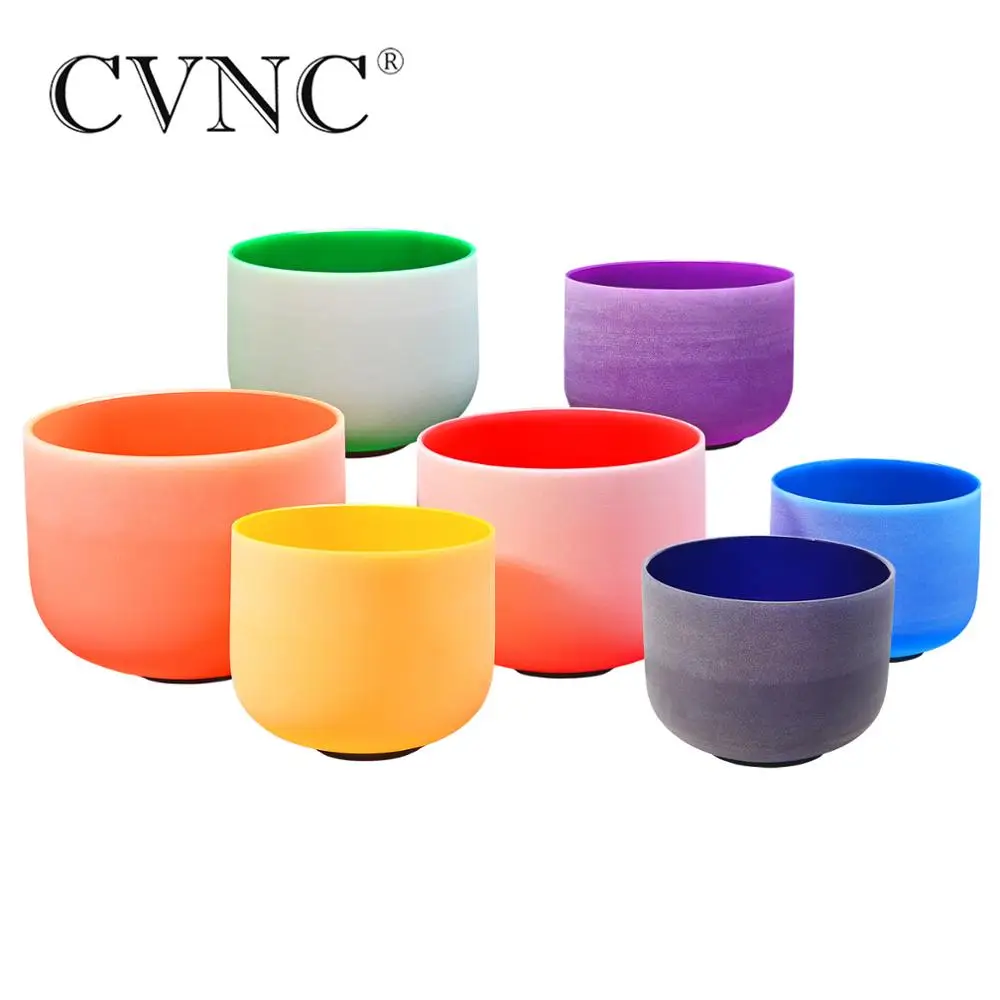 CVNC 7 14 &quotчакра Note Набор из шт матовые кварцевые цветные хрустальные поющие