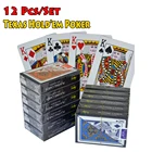 12 шт.компл. 100% Пластик набор игральных карт блэкджек игра карты челнока Пластик прочный вывеска Indoor Board игры казино карты из ПВХ