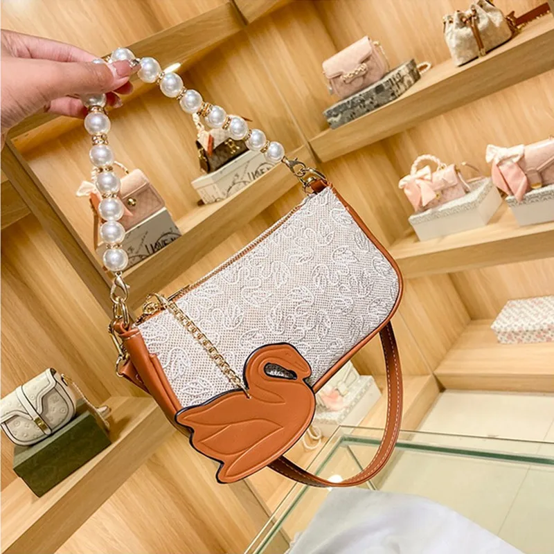 

Модная простая и элегантная дамская сумочка с принтом из бисера, темпераментная Универсальная женская сумка-мессенджер через плечо в стиле...