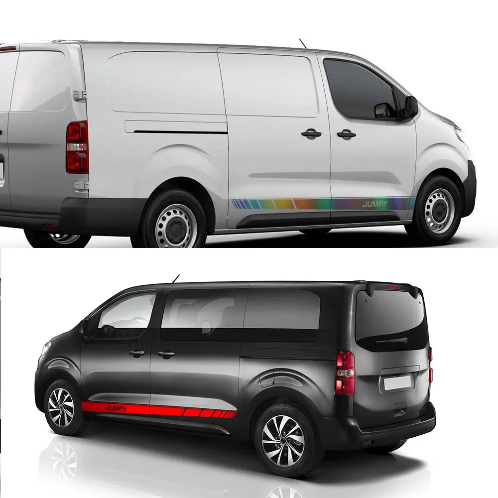 2 шт. автомобильные боковые наклейки на дверь Citroen Jumpy 1 3 4 Длинные полосы Стайлинг