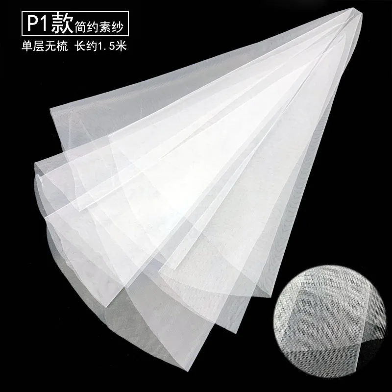 

Для женщин белая кружевная аппликация, вуаль невесты один слой Свадебные аксессуары veu de noiva longo невесты