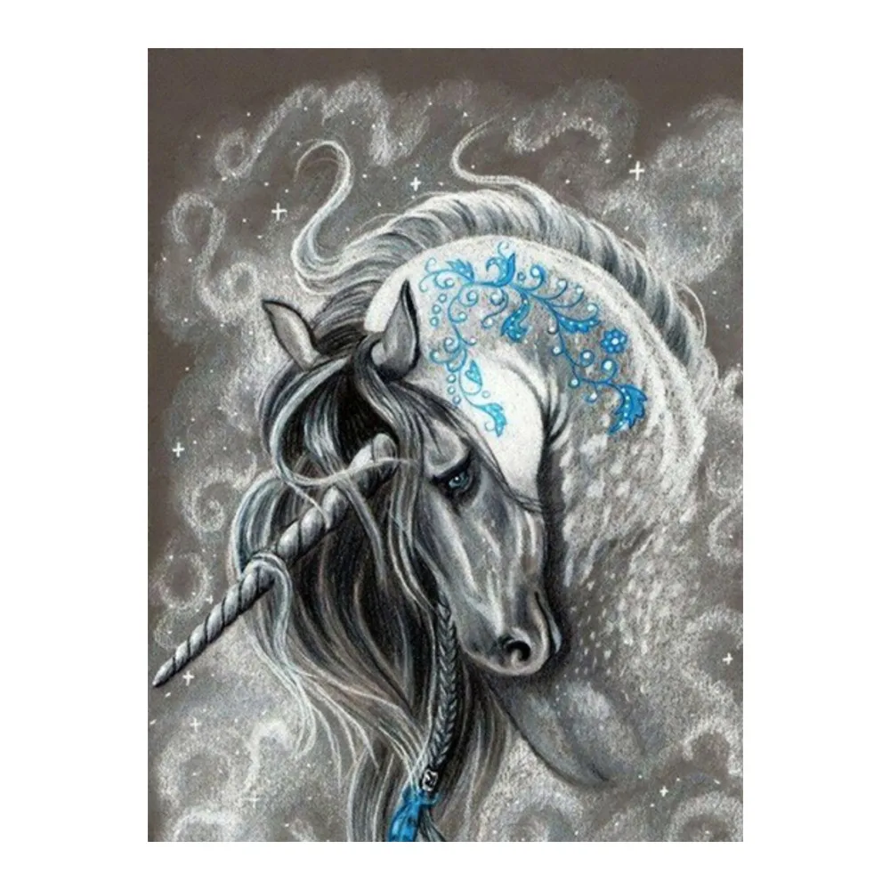 Белый Единорог Алмазная картина животное лошадь круглая полная дрель 5D Nouveaute DIY