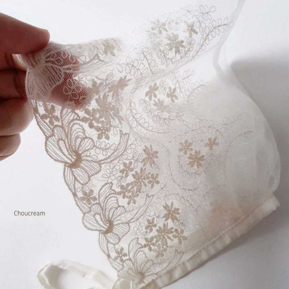 Шапка фетальная для новорожденных с вышивкой и кружевом 100 дней полнолуния | Мать