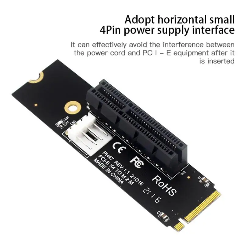Новейшая переходная карта NGFF M.2 к PCI-E 4X M2 M ключ адаптеру PCIe X4 светодиодный