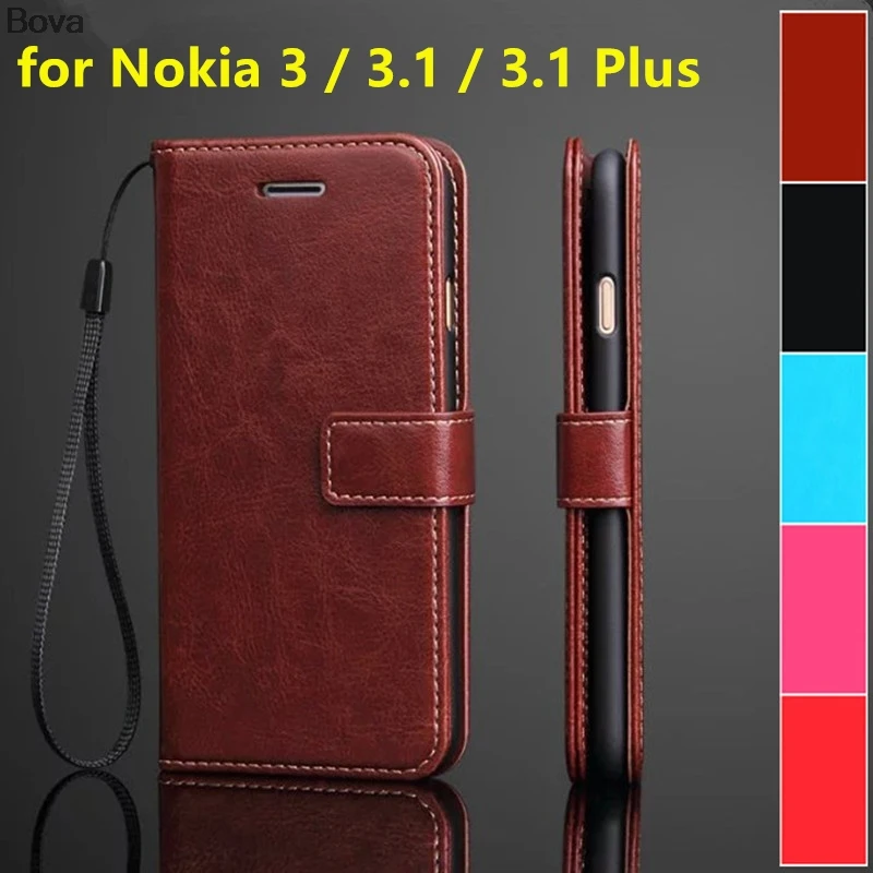Держатель для карт, чехол для Nokia 3 3,1 Plus, кожаный чехол для телефона, кошелек, откидная крышка, защитный чехол для Nokia 3,1, чехлы для телефонов