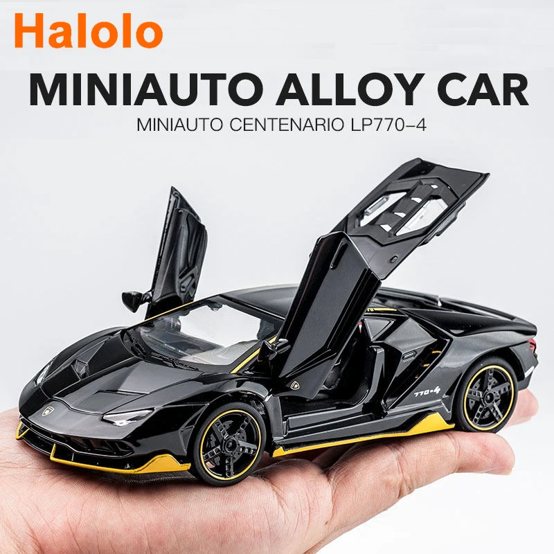 

Автомобиль Lamborghinis LP770 750 1:32, модель спортивного автомобиля из сплава, литой звук, Супер гоночный подъемный хвост, популярный автомобиль, коле...