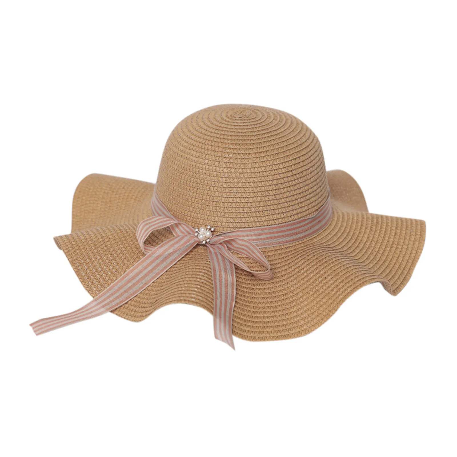 

Women Wide Brims Sun Hat Summer Sunscreen Beach Straw Cap Outdoor Solid Color Beautiful Big Bow Sunshade Hat