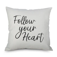 new square pillow cover digital printing cushion black and white letter pillow fashion home decoration