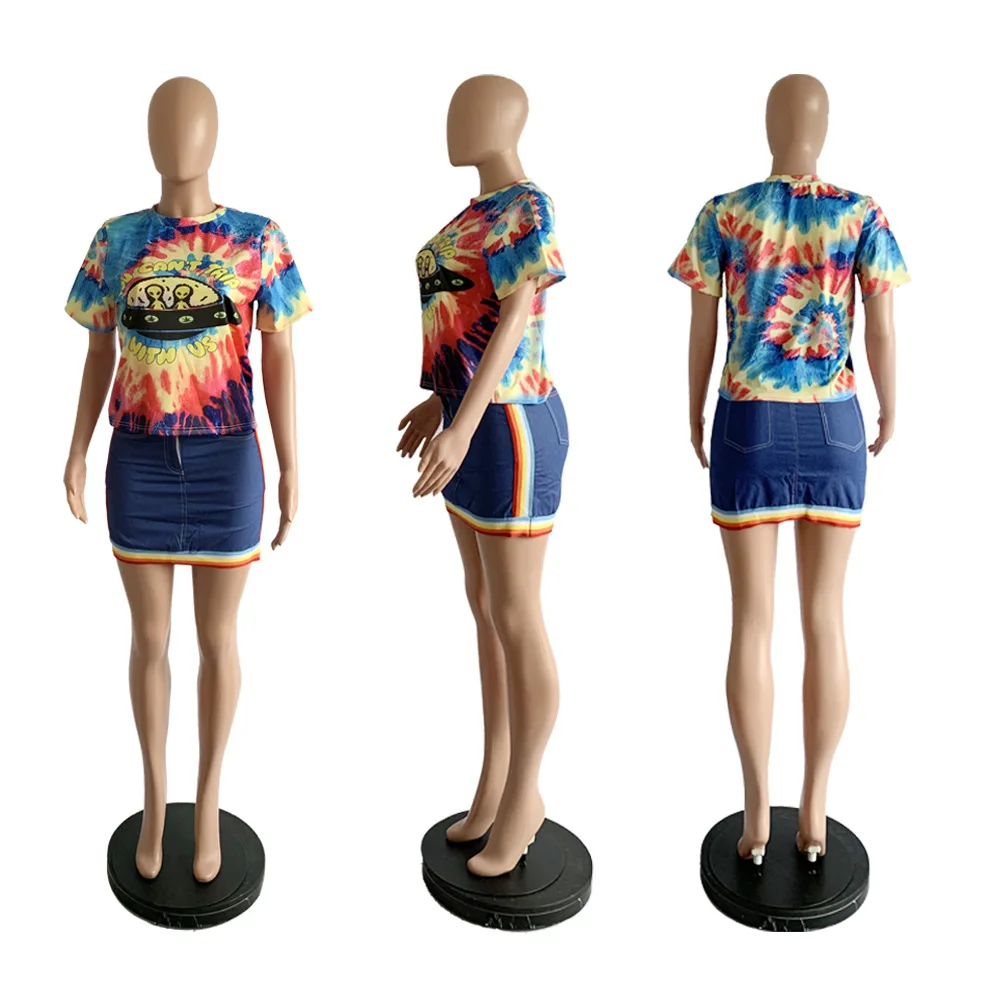 Женская футболка с принтом тай-дай Готическая в стиле Харадзюку уличная одежда