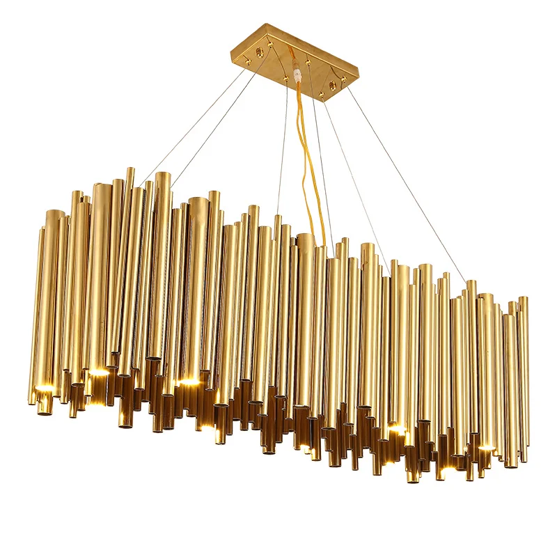

Современный роскошный светодиодный Люстра светильник ing золото Нержавеющая сталь Лампа Прямоугольник Обеденная Кухня повесить Светодиодный светильник таблицы