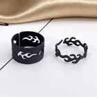 2 шт.компл. корейские модные кольца в форме пламени для женщин набор простых открытых колец Винтажное кольцо в форме пламени парные кольца аксессуары ювелирные изделия