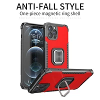 shockproof armor magnetic metal case for iphone 13 11 pro max 12 mini x xs xr 6s 7 8 plus car holde ring cover luxury shell etui