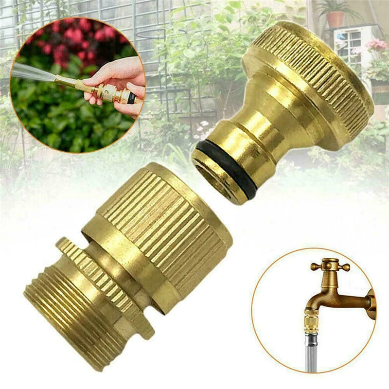 Адаптер для шланга с латунным покрытием 3/4 дюйма быстроразъемный Поворотный