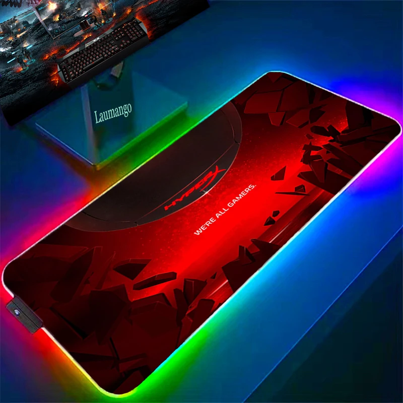 

Большой коврик для мыши HyperX С RGB-светодиодами, аксессуары для геймеров, коврик для мыши ПК для мыши, скоростные настольные коврики, коврик с п...