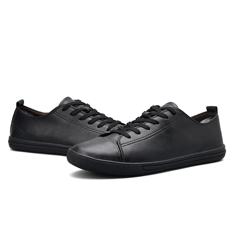 Кроссовки мужские из натуральной кожи повседневная обувь на плоской подошве