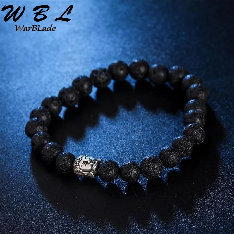 WBL 2019 натуральный камень лавовые бусины браслет Мужчины очаровательные Будды