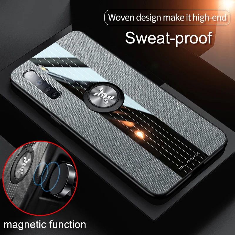 

Luxury Cloth Phone Case OPPO A91 A83 A73 A59 A57 Case Magnetic Car Holder Cover OPPO A8 A9 A11X A7X F9 A7 A5 A3 Ring Holder Case
