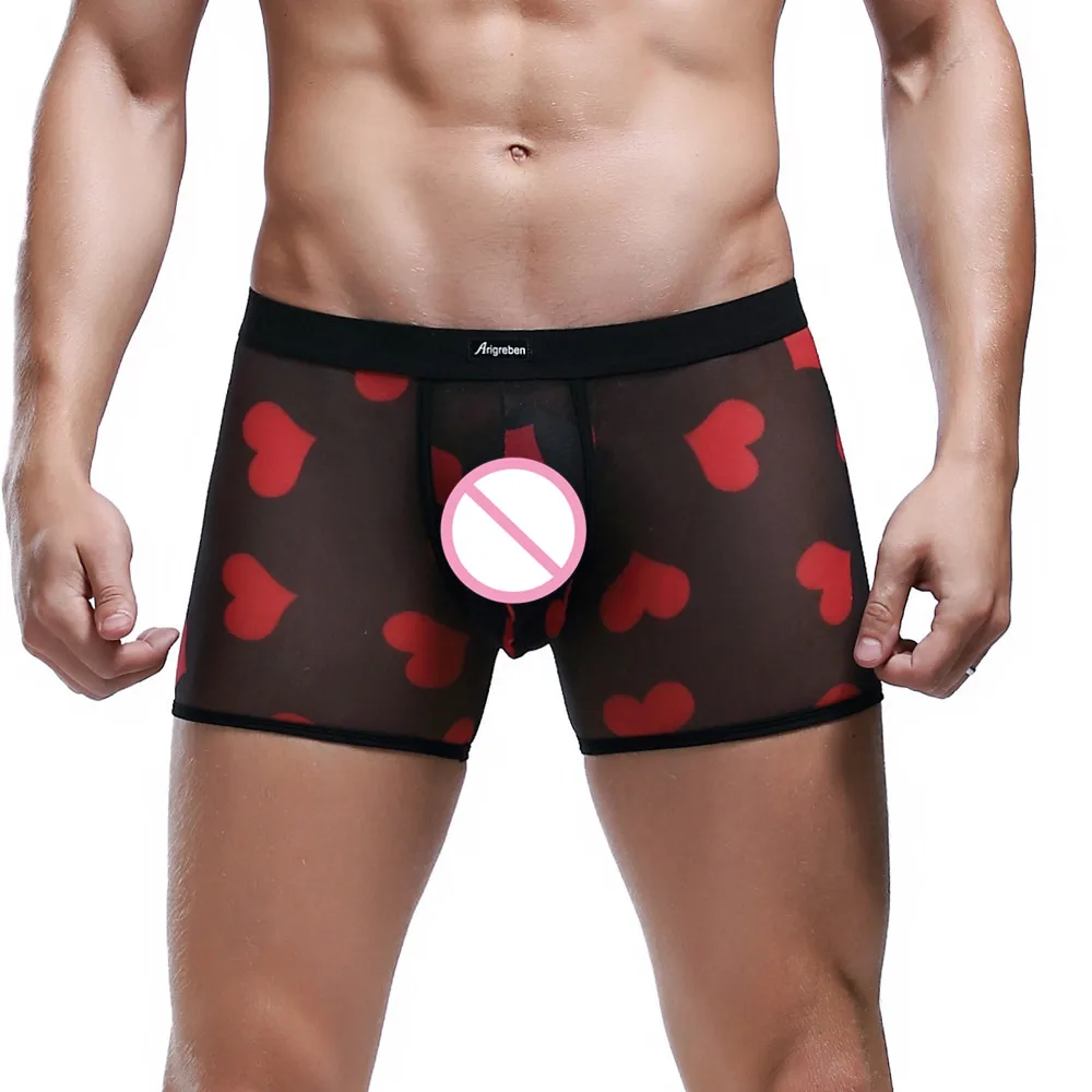 Модные мужские трусики прозрачная бесшовная сетчатая пряжа дышащее плоское