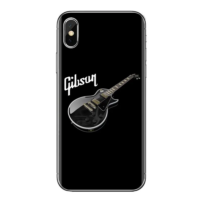 For Samsung Galaxy S3 S4 S5 Mini S6 S7 Edge S8 S9 S10 Plus Note 3 4 5 8 9 Transparent TPU Skin Case Gibson Guitar Music Acoustic |