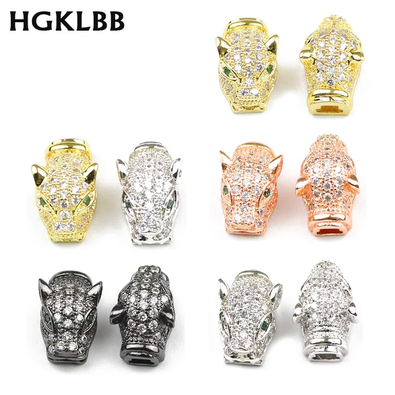 Подвеска животное из циркония HGKLBB с микрозакрепкой медные бусины спейсеры 2 шт.