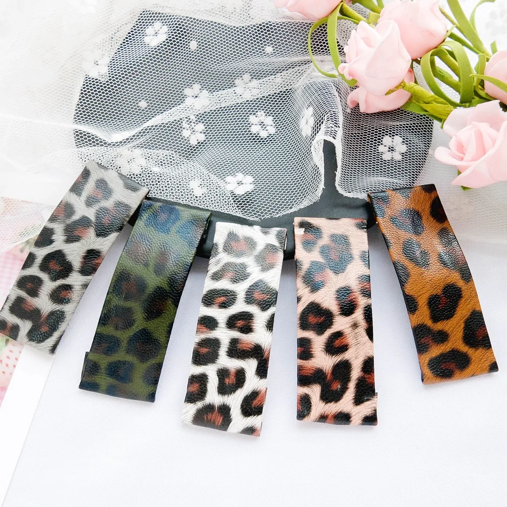 

120pcs/lot DIY Multi Cortex Rectangle Leopard Hair BB Clips Simple Bang Hairpins Hair Styling Tools Hair Accessories HA1267