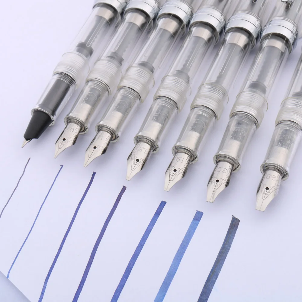 Ручка перьевая прозрачная карандаш из пластика с плоским наконечником в