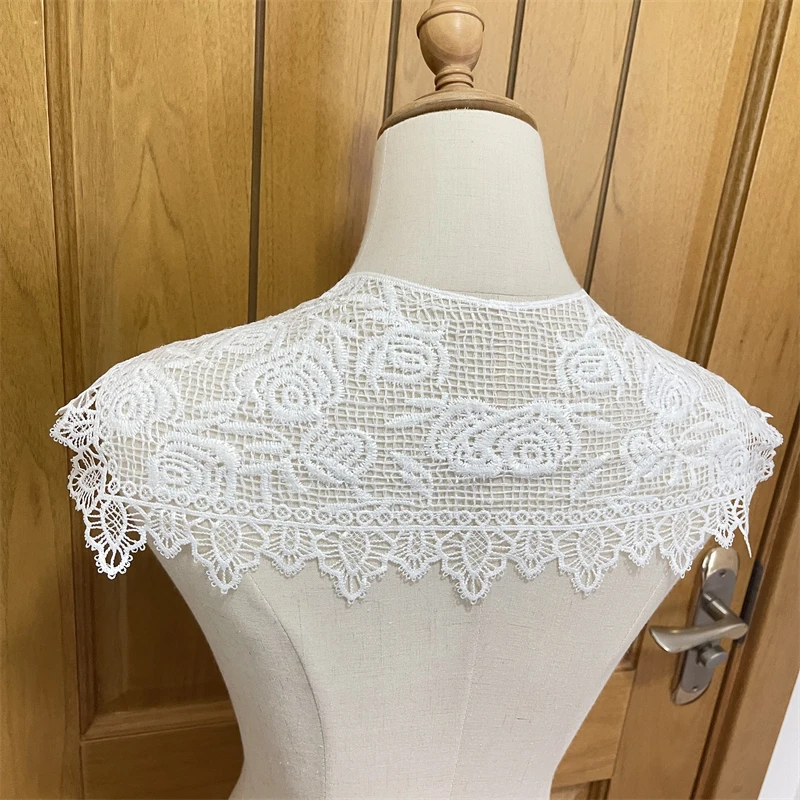 Высококачественный точечный кружевной край большой лацкан ложный воротник шаль