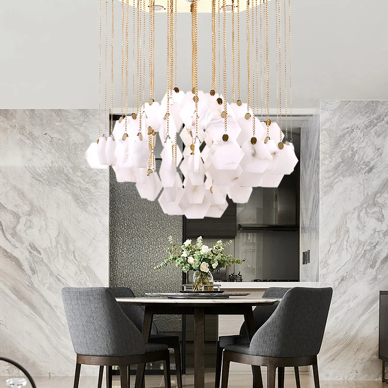 Современная доломит светодиодная подвесная люстра Золотой светодиодный