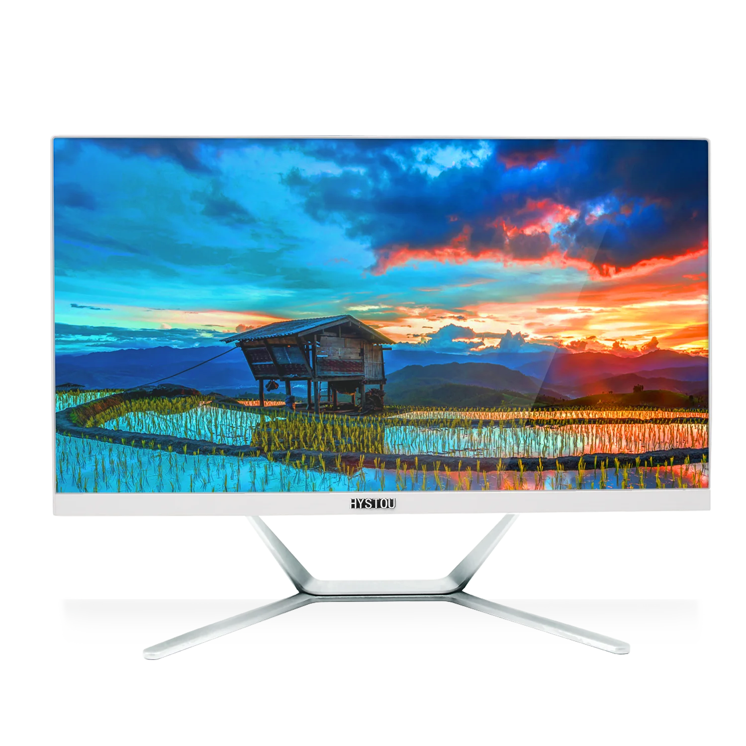 HYSTOU Factory price monoblock desktop all in one PC computer 23.8 inch monitor intel core i3 i5 i7 processors for gaming office |