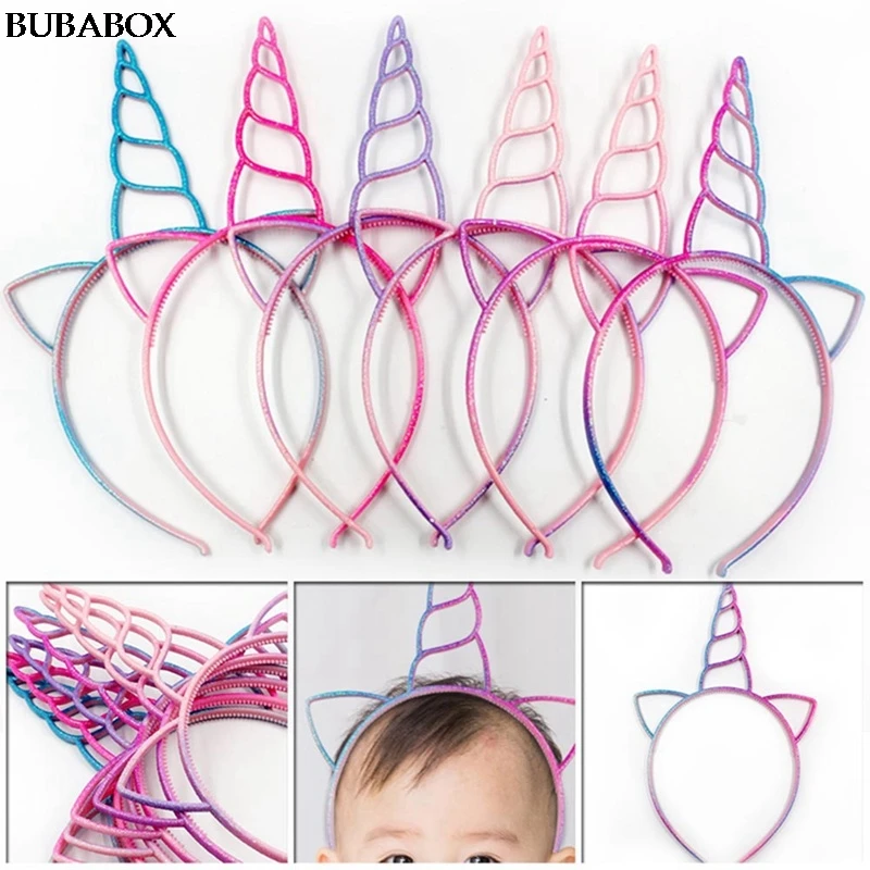 6 шт./лот обручи для волос с единорогом девочек милые пластиковая повязка на
