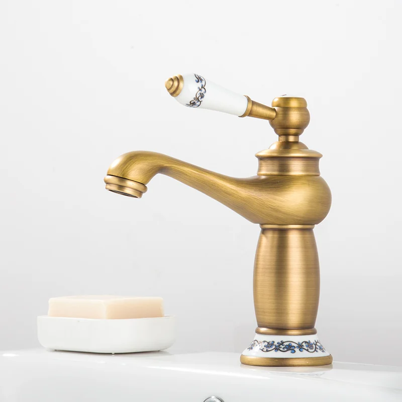 Смеситель для ванной с античной бронзовой отделкой латунный кран раковины в