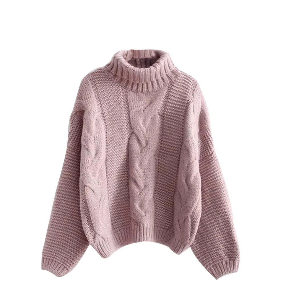 Pink CYSINCOS, корейский стиль, Женский вязаный свитер с длинным рукавом, однотонный пуловер с круглым вырезом и жемчугом, свободный свитер, горячая распродажа - Цвет: Pink