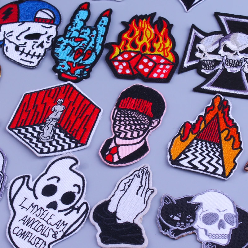Нашивки в стиле панк для одежды футболка термонаклейки на куртку с вышивкой