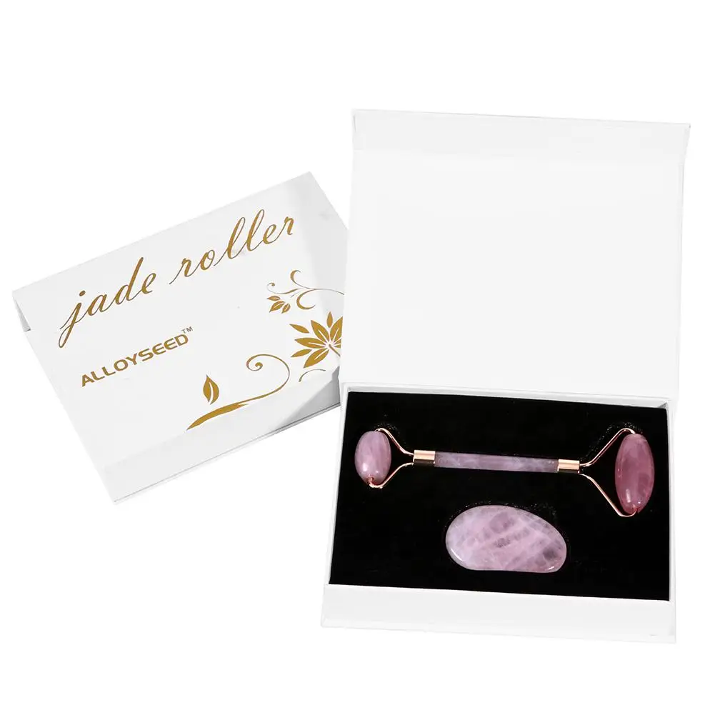 Розовый кварц ролик для массажа лица Уход за лицом глаз средства ухода кожей анти
