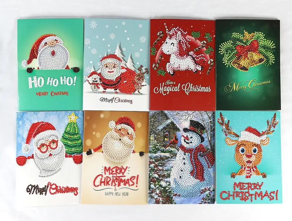 

5D DIY Diamond painting Cartoons set Christmas greeting card diamant painting kit Gift greeting card Birthday Postcards card art