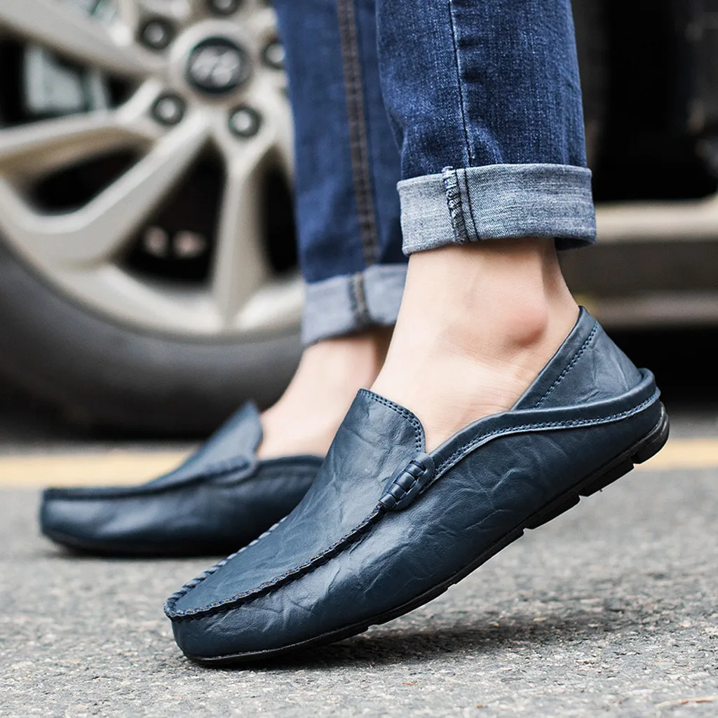 

SAGACE Mens Loafers Leather Casual Slip On Breathable Shoes For Spring Summer Elegant Driving Shoes Classic Boat Shoes Male