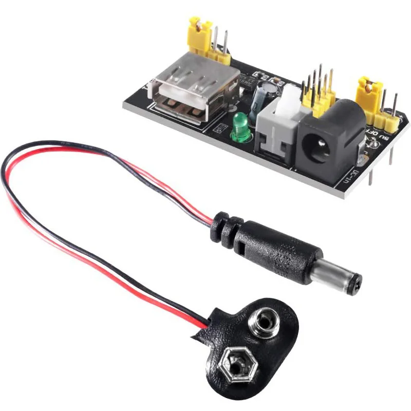 Макетная плата MB102 4 шт./лот модуль питания и зажим для батареи 9 В с 2 1 мм X 5